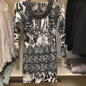 Lightweight sweater dress with beads. Size small